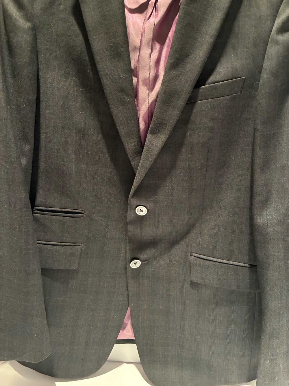 TIGLIO Men's Charcoal Gray Two-Button Blazer Size 44 R. Made in Italy- Designer